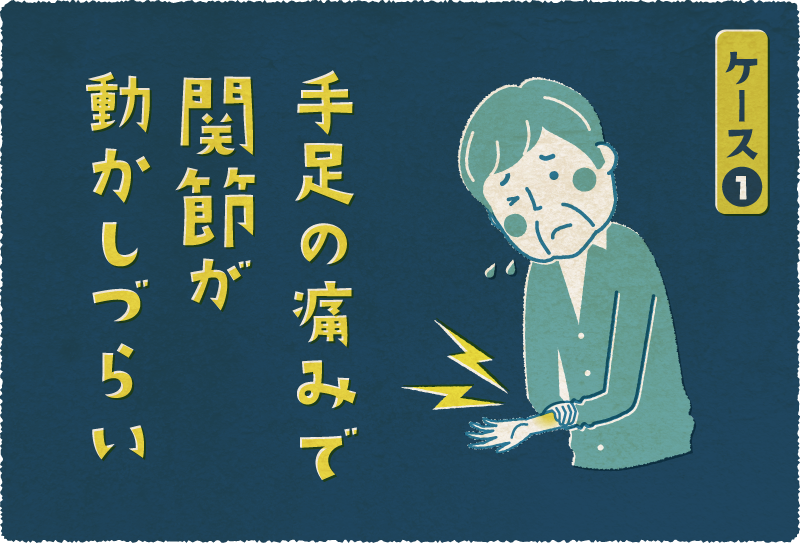 ケース1 手足の痛みで関節が動かしづらい